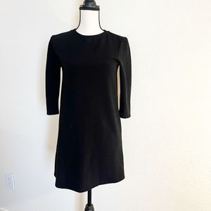 Zara Trafaluc Dress Women's S Black Scuba 3/4 Sleeve Round Neck Pullover